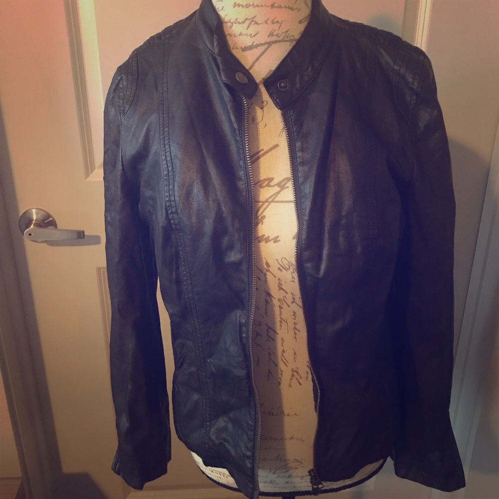 Loft Leather/pleather Dark Brown Jacket 🧥